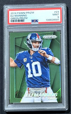 2014 PANINI ELI MANNING GREEN PRIZM PSA 9