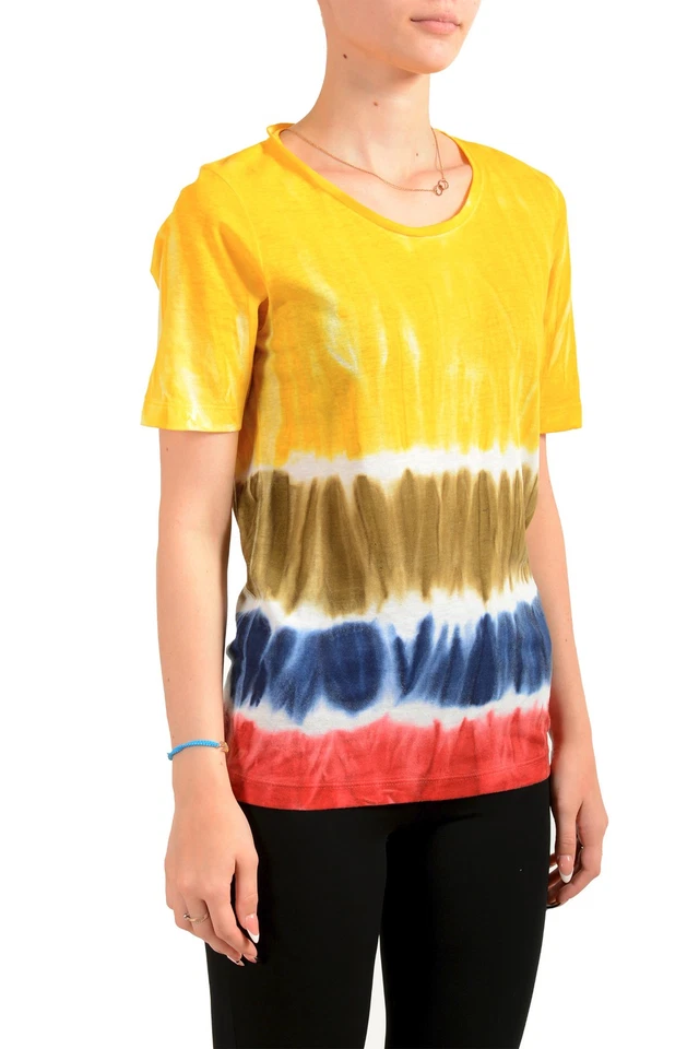 Camiseta Top Mujer Dsquared2 Multicolor Cuello Redondo Lino US XS IT 38 Foto 2 de 4