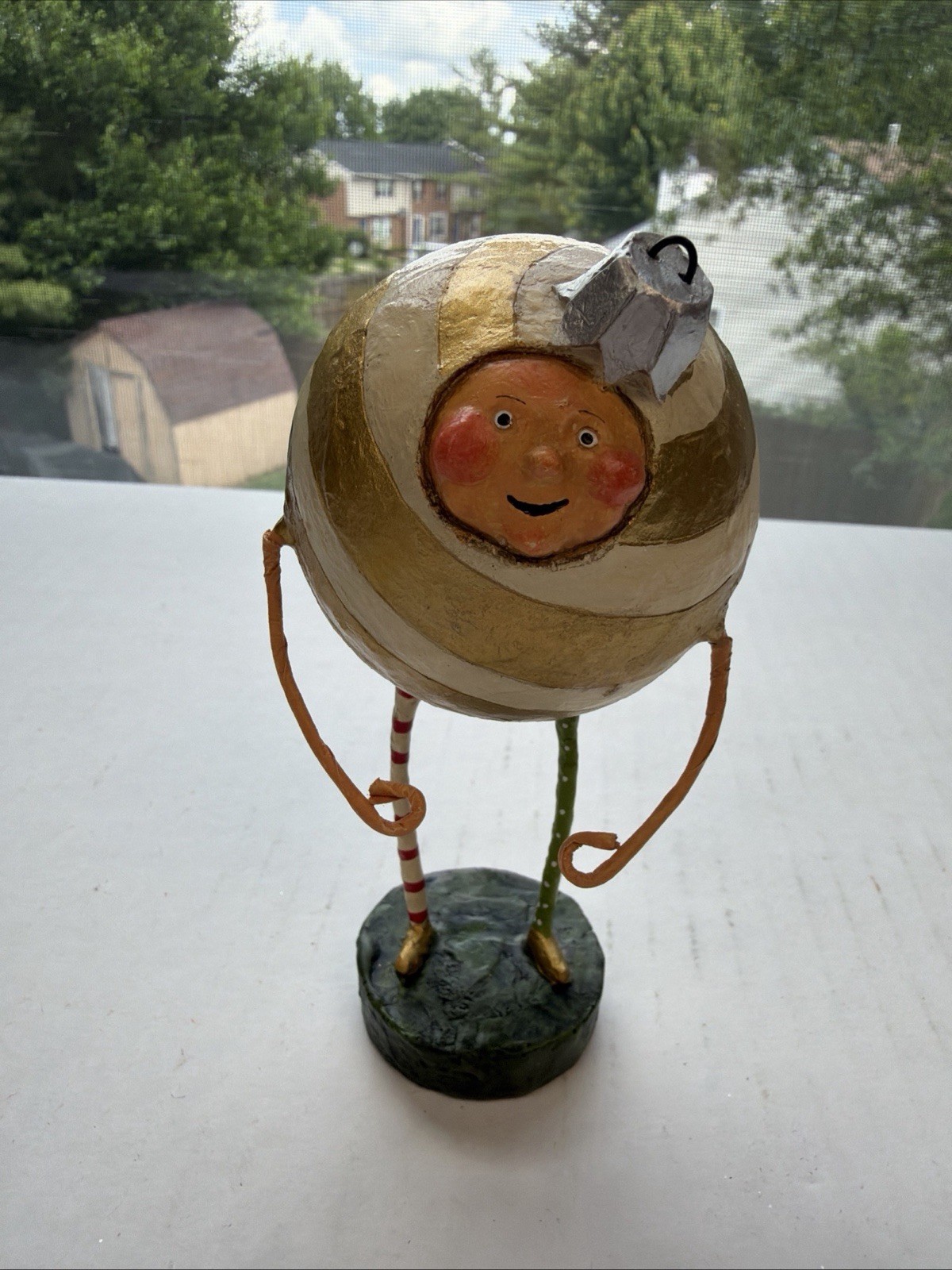 Lori Mitchell Christmas Ornament Figurine Kid Holiday Folk Art
