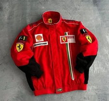 F1 Ferrari Vintage Racing Jacket Team Racing Embroidered Jacket