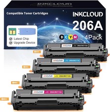 206x 206a Toner Cartridges 4 Pack High Yield with Chip Compatible Replacement