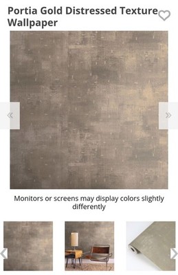 Exclusive Wallcoverings / Portia Gold Distressed Texture Wallpaper WL10303