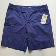 NWT Lilly Pulitzer Women's Palm Beach Fit Happy Bermuda Short Bright Navy 12