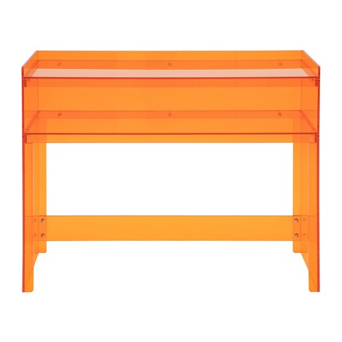 2-stufiger orangefarbener Acryl Schreibtisch - stilvoller Eingangstisch für Zuhause & Büro - Bild 12 von 14
