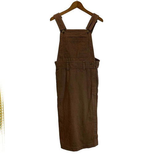 Issey Miyake, Issey Miyake Brown Cotton Jumper Skirt Overalls M Vintage 80s Used