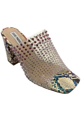 Steve Madden Women's Nicely Slip-On Block Heel Sandals Multi