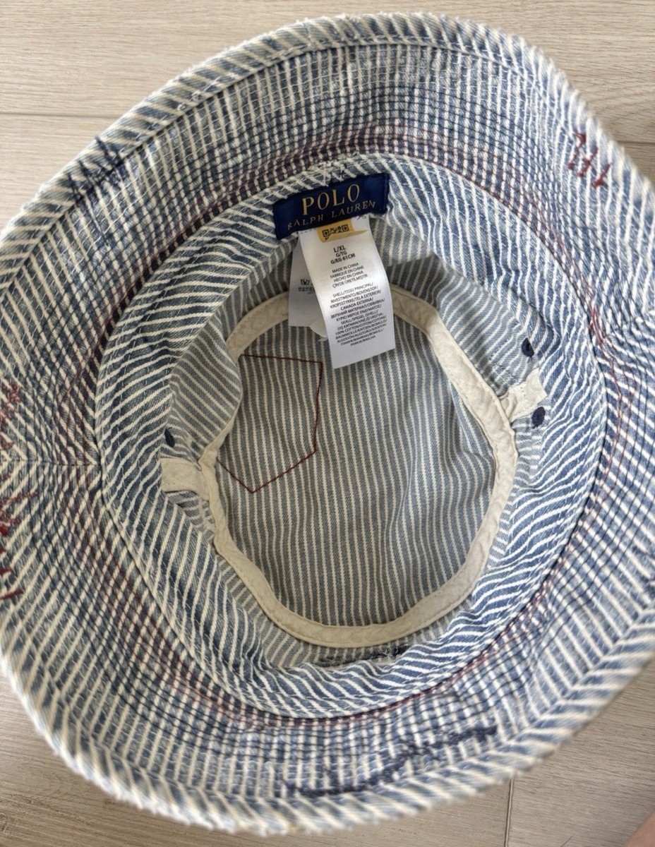 Polo Ralph Lauren Quality Goods 1967 NY Distressed Denim Striped