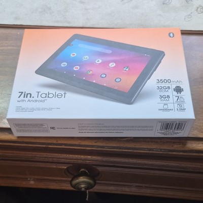 7in Android 13 Tablet 32GB 3GB Quad Core Wi-Fi Bluetooth IPS Camera Black