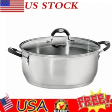 9 Quart Stainless Steel Dutch Oven  Cookware Pan Kitchen Stock Pot with Lid US
