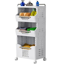 Laundry Basket with Wheels,Rolling Folding Laundry Hamper,utility cart,Kitche...