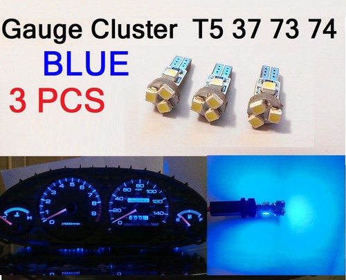 3x T5 5 SMD 3528 LED Gauge Cluster Shifter Light Bulb BLUE 74 w1.2w Honda - Picture 2 of 4