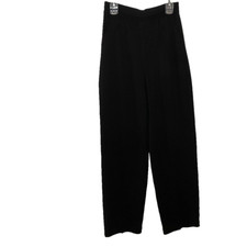st john pants size 6 black pull on pleated pockets knit vintage inseam 30
