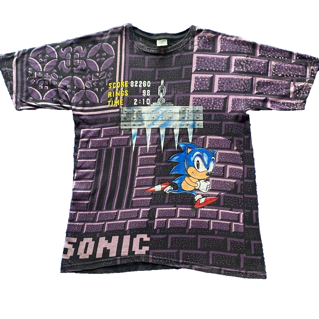 90s SONIC THE HEDGEHOG T-shirt Vintage Purple Length 71 Size 90s SONIC THE HEDGEHOG T-shirt Vintage Purple Length 71 Size