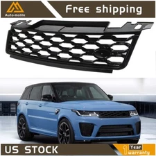 For 2018 2019 Range Rover Sport Full Gloss Black Grill Front Bumper Upper Grille