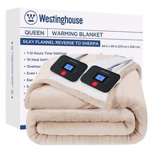 Westinghouse Electric Blanket Queen, Heated Blanket Queen Size with 10 Heatin...