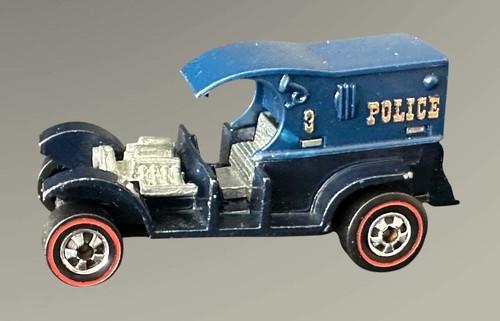 Hot Wheels Redline 1969 Police 3 Dark Blue Paddy Wagon 1:64 Hong Kong Vintage - Picture 8 of 12