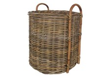 cesto vimini porta legna cm 48x42/57 H intreccio in robusto giunco