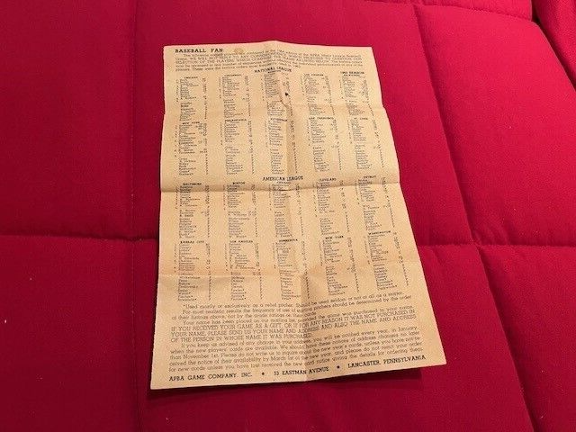 1963 APBA Baseball Game Complete With Roster Sheet and Original Box | eBay