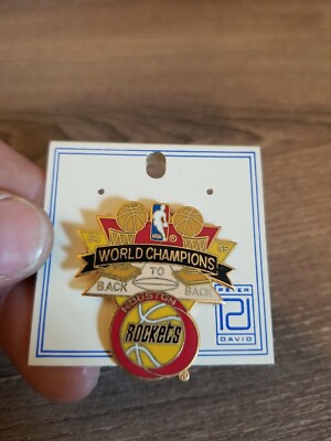 Vintage Houston Rockets Back To Back NBA Champions 94-95 Sports Pin 