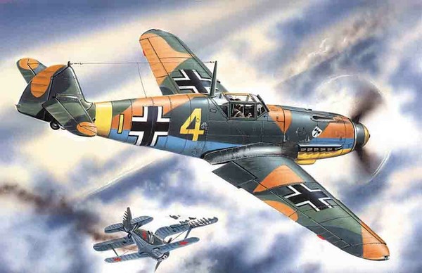 Messerschmitt Bf 109F-4, Wwii German Fighter 1:48 Kunststoff Modell Kit Icm-image