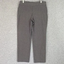 Counterparts Dress Pants Womens 14 Black White Print Pull On Mid Rise Stretch