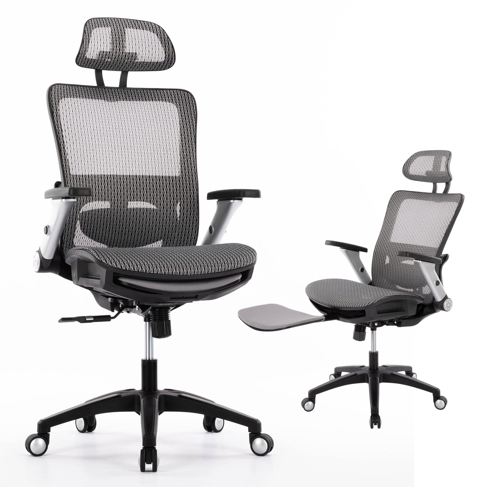 COLAMY Ergonomic Mesh Office Chair with Footrest, High Back Computer Executiv...
