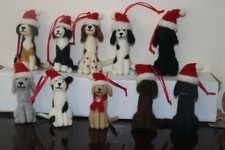 Nadelfilz Collie, Bedlington, Staffie, Labor & Schafe Weihnachtsbaumdekoration