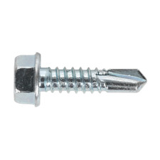 Image of Sealey Self Drilling Screw 6.3 x 25mm Hex Head Zinc DIN 7504K Pack of 100 - SDHX