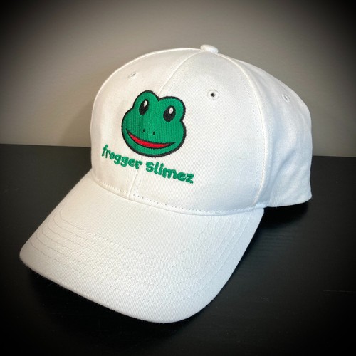 SOMBRERO FROGGER SLIMEZ rana blanco verde curvo pico estructurado ajuste hombre/mujer adulto - Imagen 3 de 8