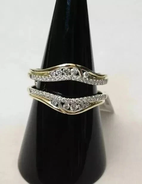 2Ct Round Lab Created Diamond Enhancer Guard Wrap Ring 14K Yellow Gold Plated - Image 4 of 4