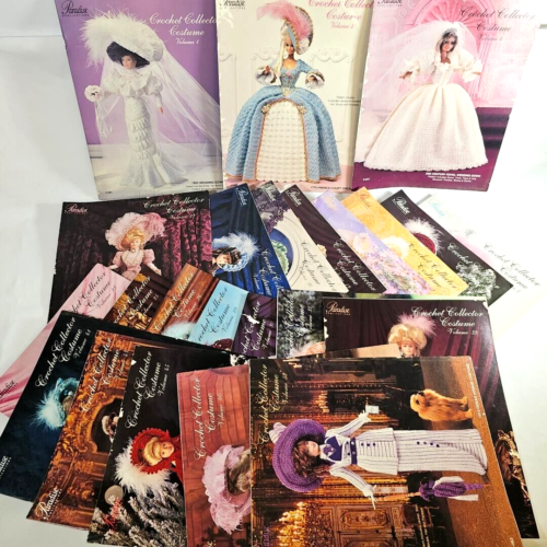 Lot of Crochet Doll Patterns include 23 Paradise Publications Costume Fashion