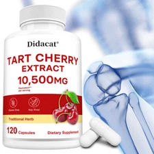 Tart Cherry Extract 10500mg for Gout Joint Pain Arthritis Supplements 120Caps