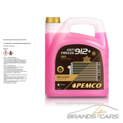 5 L LITER PEMCO ANTIFREEZE 912+ KÜHLERFROSTSCHUTZ FROSTSCHUTZ ROT