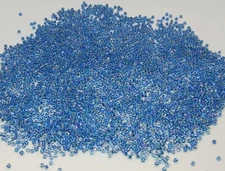 Clear TOHO Medium Blue Iris AB Vintage Delica Glass Seed Beads 11/0 cut  BW1-38