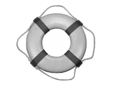 19" WHITE CGA FOAM LIFE RING W/ WEB STRAP (JIM BUOY - G-19)