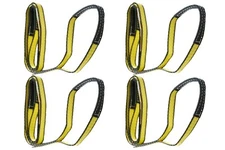 1" x 4' Poly Lifting Sling 2-ply Reinforced Eyes Tagged Choker Strap - 4 pack