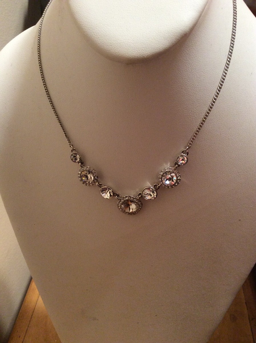 $78 GIVENCHY Rhodium-Tone Crystal Frontal 19