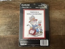 Vtg Cross Stitch Happiness Is Being A Grandmother Bunny New Sealed Made In USA