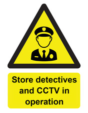 A Size Poster Print Optional Laminated Store Dectectives & CCTV in Operation