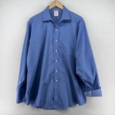 BROOKS BROTHER Shirt Mens 17 33 Non Iron Dress French Cuff Button Up Cotton Blue