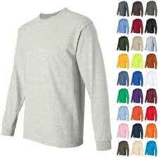 Gildan Ultra Cotton Mens Crewneck Long Sleeve T Shirt 2400