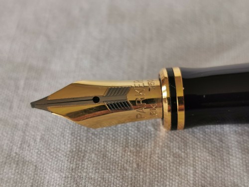 Parker Duofold International orange fountain pen 18 ct. gold nib M oblique - Afbeelding 7 van 12