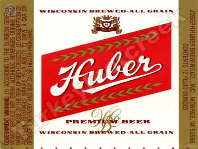 Huber Beer Label 9'' x 12'' Metal Sign