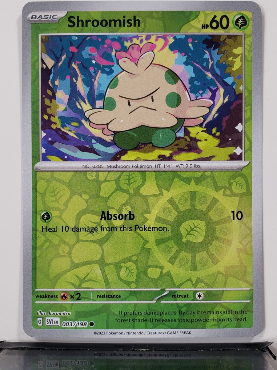 REVERSE HOLO Shroomish 003/198 NM / M Kurumitsu Art Scarlet Violet Pokemon  Card