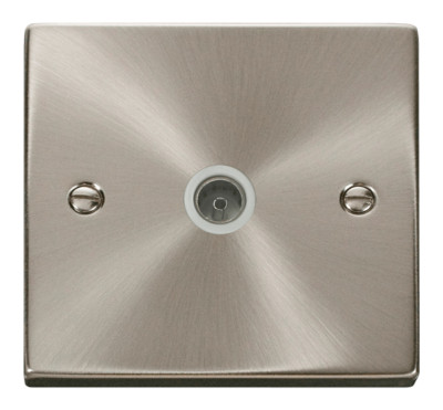 Click Deco Satin Chrome Non-Isolated Coaxial Socket - VPSC065WH