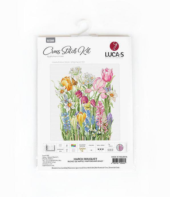 March Bouquet B2388L Luca-S Counted Cross-Stitch Kit