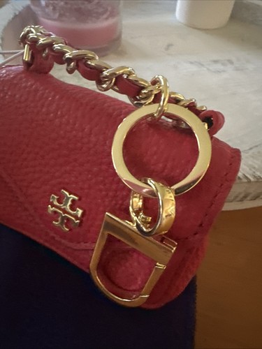Tory Burch Pink Saffiano Leather Case Key Ring Coin Pouch Wallet NWT - Picture 3 of 6