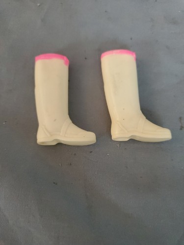 Vintage Barbie: Francie #1269 Leather Limelight ~ White Boots with Hot Pink Trim