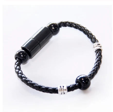 Leather USB Charging Bracelet Cable – 22cm Data Line for Android & Type-C | Jewe - Picture 3 of 7