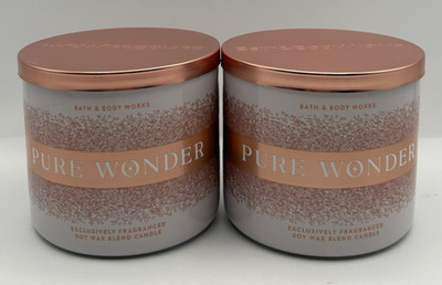 NEW Bath & Body Works 3 Wick Pure Wonder 14.5oz Each **SET OF 2 CANDLES**